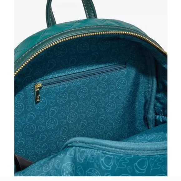 Loungefly Teal Quilted Mini Backpack with Chip & Dale Pin - Picture 4 of 6
